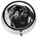 Cute Black Pug Dog Mini Round Pill Box | 3 Compartment Medicine Organizer | Portable Travel Pill Case for Home & Office - Buy Online on GoSupps.com