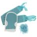 NOLITOY 1 Set Bath Towel Loofah Suit Back Scrubber Bathing Accessories Back Scrubbing Strap Body Massage Mitt Mens Suits Men Suit Shower Electric Scrubber Back Strip Man With a Towel Tub 60x9cm Blue Green