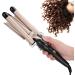 Buy 3 Barrel Curling Iron - Adjustable Temperature Ceramic Hair Waver for All Hair Types - Gold 22mm - Ideal for Home & Salons - International Shipping Available - Buy Online on GoSupps.com