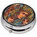 Shop Africa Printed Patterns Mini Round Pill Box - 3 Compartment Pill Organizer for Travel Home & Office Use - Portable & Stylish - Buy Online on GoSupps.com