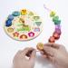 Wooden Learning Clock Toy for Kids - Educational Clock with Rope Numbers & Shapes | Perfect for Children Ages 3+ - Buy Online on GoSupps.com