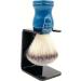 Parker Safety Razor Synthetic Bristle Shaving Brush with Blue Wooden Handle & Stand - Premium Shaving Brush for Men | International Shipping Available - Buy Online on GoSupps.com
