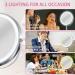 8'' Rechargeable Lighted Makeup Vanity Mirror with 1X/10X Magnification - Touch Sensor Dimming, 3 Colors, 360 Rotation - Cordless - Buy Online on GoSupps.com