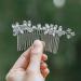 Unicra Rhinestone Bride Wedding Hair Comb Silver Bridal Hair Piece Crystal Hair Accessories for Women and Girls (A-Silver)