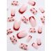 French Tips Press On Nails - Pink Glossy Cherry Design | Short Square False Nails - 24 Pcs Full Cover Acrylic Nail Art Kit for Women & Men - Buy Online on GoSupps.com