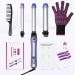 Beach Wave Rotating Hair Curling Iron with 3 Interchangeable Barrels - LCD Display, Fast Heat-up, Ceramic Coating - Purple - Buy Online on GoSupps.com