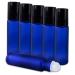 Cobalt Blue Glass Roll On 10ml (1/3oz) Bottles Glass Container Tubes Roll-On Bottles with Ball Tips for Homemade Lip Care Products, Aromatherapy Essential Oils, Perfumes (6 Pack)