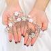 Flayem Wedding Bridal Comb Crystal Wick Bridal Helmet Flower Hair Accessories for Women and Girls (3 Pack)