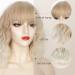 Natural-Looking Ombre Blonde Wavy Bob Wig with Bangs - Heat Resistant Synthetic Wig for Women - Buy Online on GoSupps.com