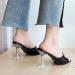 Buy XTZYGLFD Women s Summer Sandals - Leather High Heel Fish Mouth Casual Footwear - Solid Black - Size 7 UK - International Shipping Available - Buy Online on GoSupps.com