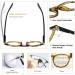 Amillet 3-Pack Retro Round Reading Glasses for Men & Women - Blue Light Blocking +1.5 - Spring Hinges - Buy Online on GoSupps.com