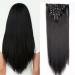 Clip in Extensions Hair Extension Hairpiece 8 Wefts like Real Hair Straight Black 26"(66cm)-140g