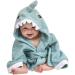 Lexikind hooded towel baby: terry bathrobe - baby towel with hood - hooded bath towel (shark blue)