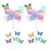 12 Pcs Butterfly Cake Toppers 3D Butterfly Cupcake Topper Sequins Glitter Happy Birthday Cake Decoration for Baby Shower Birthday Party Supplies(Random Colors)