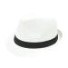 NAVISIMA 1920s Panama Style Fedora Hats for Adult Men Women and Kids - Sun Fedora Hat with Band - Trilby Summer Beach Hat White Medium