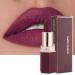 Lipstick Matte Lipsticks For Women Long Lasting Red Lipstick Waterproof Sweatproof Natural Nude Moisturizing Hydrating High Pigmented Smooth Velvet Texture Lip Stick Makeup Gift (06 Plum)