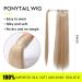 Buy Oufei 24-Inch Blonde Long Straight Synthetic Ponytail Extension with Velcro Fastener - Natural Look for Women - Buy Online on GoSupps.com