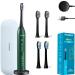 Pixiedent Onyx Electric toothbrush with 4 replacement brushes 5 Operating modes Sound toothbrush travel etii 4 power levels Ultrasound toothbrushes with timer pressure sensor 96 000 sound wave movements
