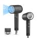 Hair Dryer 100 000 RPM High-Speed Brushless Motor Negative Ionic Blow Dryer for Fast Drying Compact Low Noise No Heat Damage Hair Dryer with Nozzle Perfect for Travel/Gift Nozzle Black