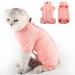 Lianzimau Katzenbody after op cats body for cats operation long-sleeved one-part catwear e-collar alternative m (1 Pack) orange streaked