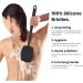 iTokGoK Silicone Back Scrubber - Anti-Slip Long Handle Shower Exfoliator & Massage Brush for Sensitive Skin - Durable & Unisex (Black - Buy Online on GoSupps.com