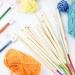 23-Piece Tunisian Crochet Hooks Kit: Bamboo Knitting Needle Set + Colorful Aluminum Hooks - Buy Online on GoSupps.com