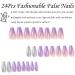 24Pcs Purple Glitter Gradient Coffin Press-on Nails | False Nails Set for Women & Girls with Nail Glue - Acrylic Stick-on Nails for Stunning Nail Decor - Buy Online on GoSupps.com