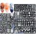 Herbests 6 PCs nail art Schablone set self-adhesive DIY NAIL Art Decoration Stainless Steel Steel Plates Print template Press the fingernails decorative tools for women and girls Christmas Christmas steel plates