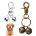AUTUUCKEE 2pcs Super Loud Dog And Cat Bells For Collars Pet Trackers And Falcons Durable Collar Charm D-Ring+Split Ring Silver+antique Brass