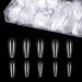 500 pieces acrylic artificial nail tips wrong nail ballerina fake-nails coffin nail tips natural nail tips with clear box long coffin form 10 sizes long coffin clear-500PCs