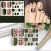 8 Sheets Gold Line Semi-Cured Toe Nail Polish Strips - Self-Adhesive Gel Nail Stickers with Rhinestones & Marble Designs for Women - Buy Online on GoSupps.com