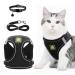 Neuwehe cat dishes with leash cat dishes leash set with a cat neck band outbreak -proof adjustable soft cat dishes with cat line for puppy small dog big cats (black s) s black