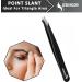 Precision Tweezers Set for Eyebrows and Facial Hair - 4-Piece Slant and Pointed Tweezers with Case - High Precision Plucking Tool - 3.77 inch - Black - Buy Online on GoSupps.com