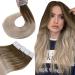 Hetto Tape Extensions Real Hair Balayage Hair Grossing Tape Real Hair Invisible Tape In Extensions Real Hair Remy light brown With Dark Ash Blond to Platinous Blond Balayage #8/16/60 45cm 50g 45 cm 1-2/18/60