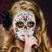Day of the Dead Face Tattoos - 10 Sugar Skull Floral Designs for Halloween Party - Temporary Full Face Stickers for Adults & Kids - Buy Online on GoSupps.com