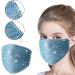 Lieikic Women's Glitter Mouth Protection - Elegant Washable Reusable Breathable Face Cover for Halloween Evening Party (Blue) - Buy Online on GoSupps.com