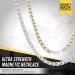 MagnetRX Titanium Magnetic Necklace Stylish Gold-Silver 55 cm (21.5 Inches) for Enhanced Wellness - Buy Online on GoSupps.com