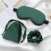 Silk Satin Sleeping Eye Mask - Green Night Blindfold for Women & Men | Soft Breathable Blackout Eyeshade | Perfect Travel & Wedding Bridesmaid Gift - Buy Online on GoSupps.com