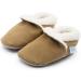 Dotty Fish Suede Baby Slippers | Warm Fleece Lined Infant Toddler Shoes | Non-Slip Soft Sole | Boys Girls 0-6 Months to 5-6 Years | Tan 2-3 Years - Buy Online on GoSupps.com
