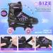 Adjustable Kids Roller Skates for Girls Ages 6-12 | Light-up Wheels | Black & Purple | Big Kid(1-4) - Buy Online on GoSupps.com