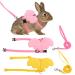 Molain 2 Pcs Rabbit Harness and Leash Adjustable Bunny Harness Kitten Vest Harness and Leash Set Cute Wings Pet Harness Leash Set for Bunny Puppy Kitten Ferret and Other Small Animals(Yellow+Pink)