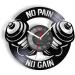 AVJERA No Pain No Gain Vinyl Record Home Gym Decor Fitness Center Sign Dumbbells Exclusive Work Out Silent Quartz
