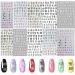 Kalolary 5 Colors Letter Nail Art Stickers 10 Sheets Letter Nail Stickers for Nails Old English Words Alphabet Nail Decals for Women Girls Kids Manicure DIY or Nail Salon