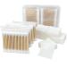 700 PCs Nail Polish Remover - 300 Lint Free Wipes with 400 Bamboo Cotton Swabs Included - Perfect for Manicures Pedicures and Makeup Removal 400 Round Tips & 300 Pads