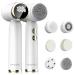 SwanSki Facial Cleansing Brush - Electric Face Cleanser with 3 Exfoliating Brush Heads - 3 Speed Levels LCD Display - Waterproof Facial Brush - Rechargeable Facial Cleanser - Face Scrubber (White)