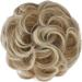 FESHFEN Messy Bun Hair Piece Scrunchie Chignon Ponytail | Strawberry Blonde & Platinum Blonde Tips | Synthetic Wavy Curly Hair Extensions | Updo Hairpieces for Women Girls Kids - Buy Online on GoSupps.com