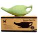 HealthGoodsIn Premium Handcrafted Durable Ceramic Neti Pot Nasal Irrigator Dishwasher Safe Holds 225 Ml. Water - (Freckle Pattern Green)