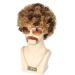 Topcosplay 3 PCS Men's Wig 70s 80s Disco Dude Dirt Bag Wig & Moustache Necklace Short Curly Afro Shaggy Wig Blonde Mixed Black Brown