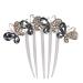 Sankuwen Flower Rhinestones Hair Combs Accessories Perfect Mother's Day Gifts Brithday gifts(Style B Grey)