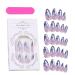 Almond Shaped Fake Nails | Medium Acrylic Fake Stick on Nails Full Rhombus Crystal Fake Nail Kit in 12 Sizes with Glue for Home or Salon